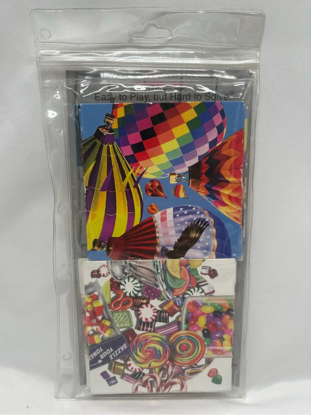 B Dazzle Hot Air Balloons And Candy Scramble Squares 9 Piece Puzzles Excellent